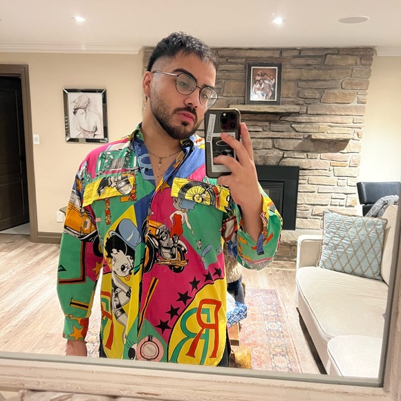 Versace Jeans Couture Betty Boop Harley Davidson Shirt Size XS (FITS MEDIUM) - Picture 11 of 15